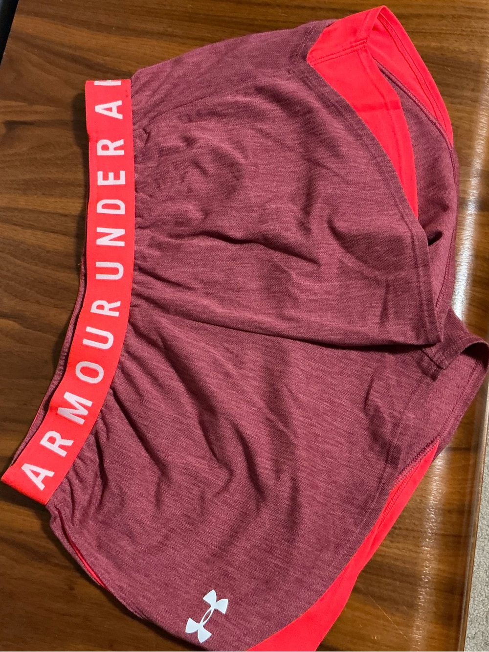 Under Armour Maroon Shorts with Red Trim